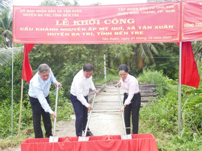 TẬP ĐOÀN UNILAND TÀI TRỢ XÂY DỰNG CẦU LIÊN XÃ CHO BÀ CON BẾN TRE